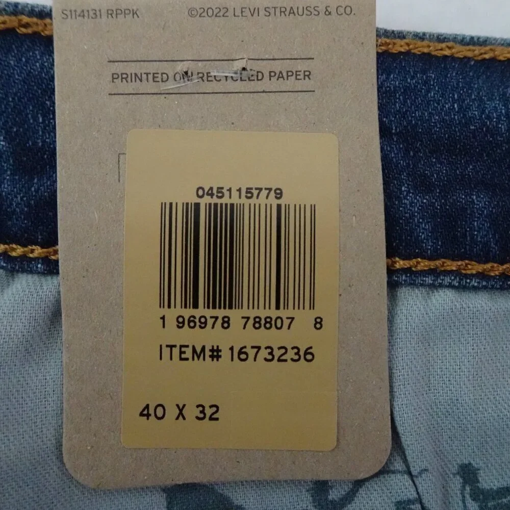 Levi's 511 Slim Jeans Men's Size 40x32 Blue Denim Stretch